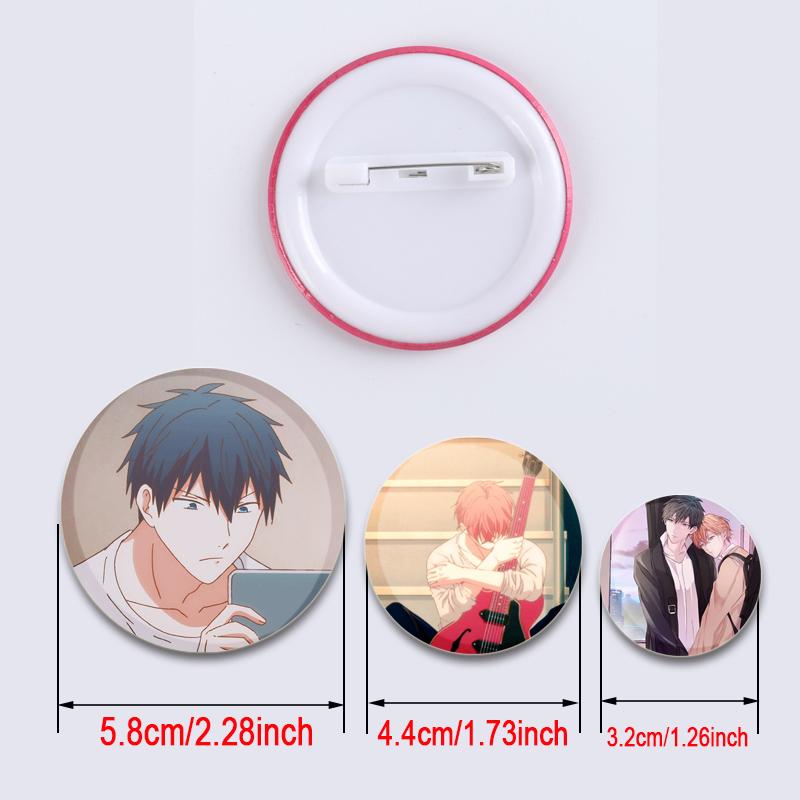 32/44/58 мм Круглые Аниме Подарочные Булавки Ручной Работы Брошь Сато Мафую/Уэнояма Рицука Мультфильм Значок на Рюкзаке Ювелирные Изделия Аксессуары Подарки