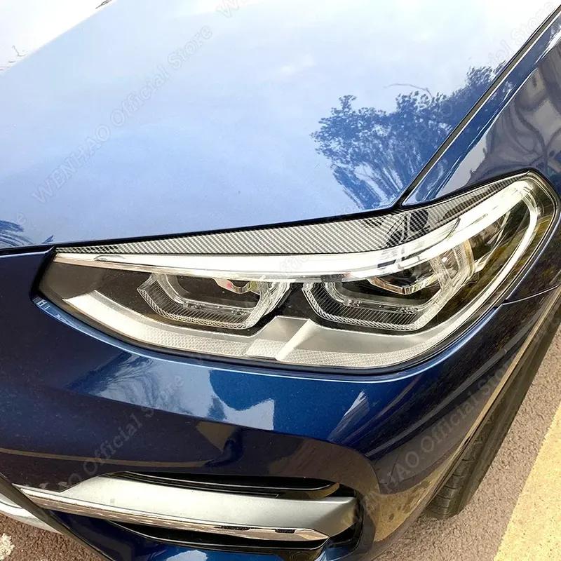2pcs Gloss Black Headlight Eyebrows for BMW X4 X3 G01 G02 2018 2019 2020 2021 Car Headlight Eyelids Lids ABS Plastic Accessories