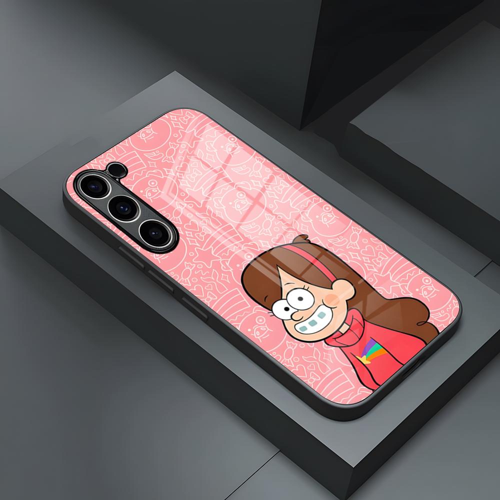 Мультяшный чехол для телефона Гравити Фолз Мэйбл Пайнс для S25 Ultra Samsung S26 S23 S24 Fe S22 S20 S21 Plus A54 A34 A53 A16 Стеклянная крышка