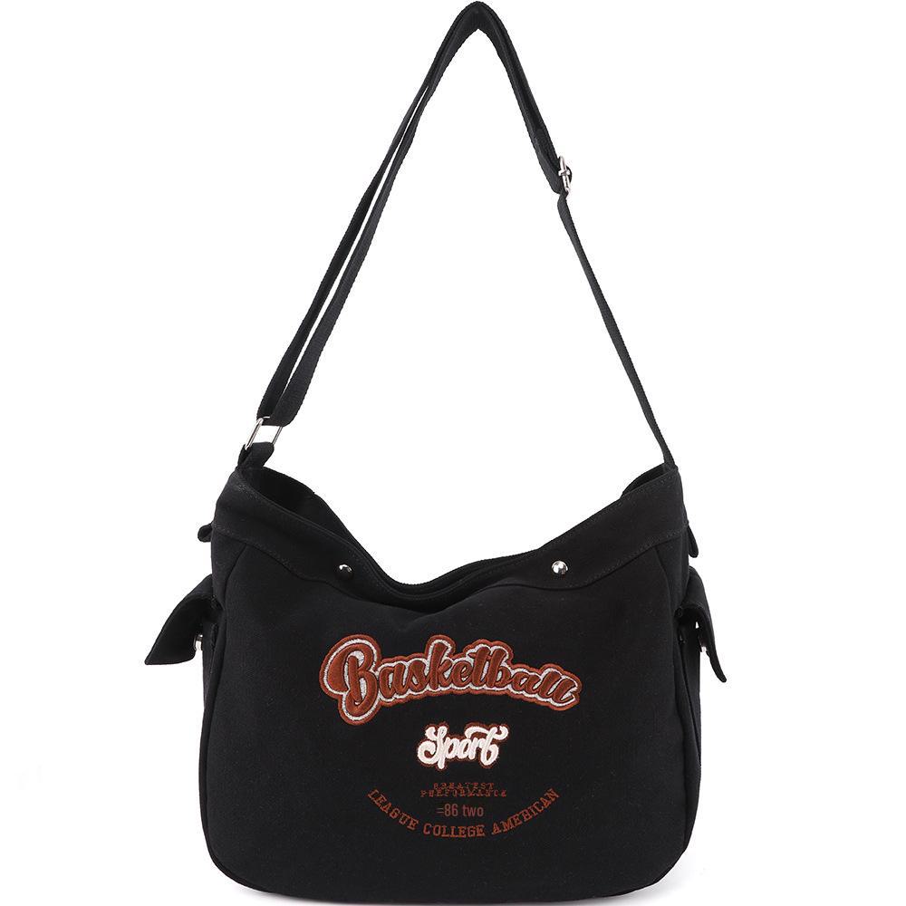 Корейская модная холщовая сумка-мессенджер: Большая вместимость для женщин и мужчин, спортивный стиль