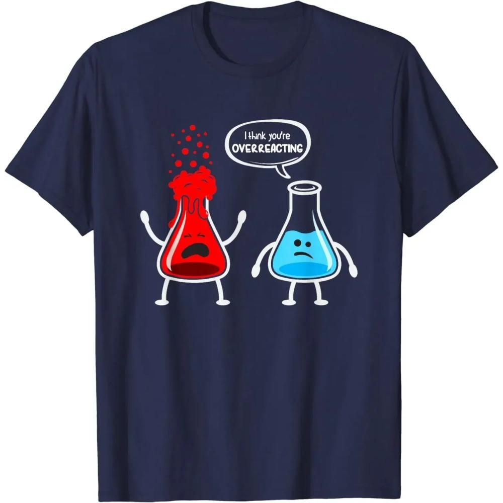 Футболка Overreacting" Funny Chemistry Nerd - классический крой, круглый вырез, короткий рукав, черная