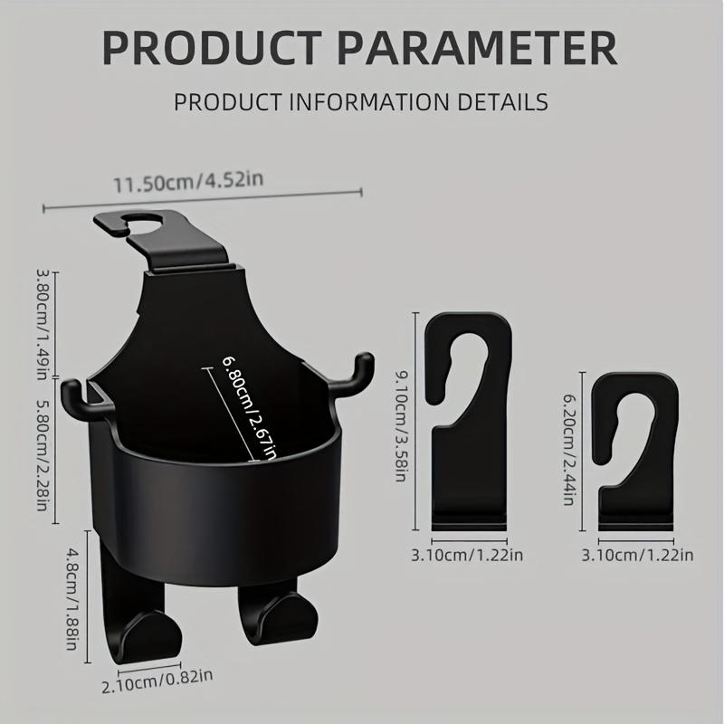 Универсальный крючок-вешалка на подголовник автомобильного сиденья с подстаканником, органайзер для хранения сумок, автомобильный аксессуар