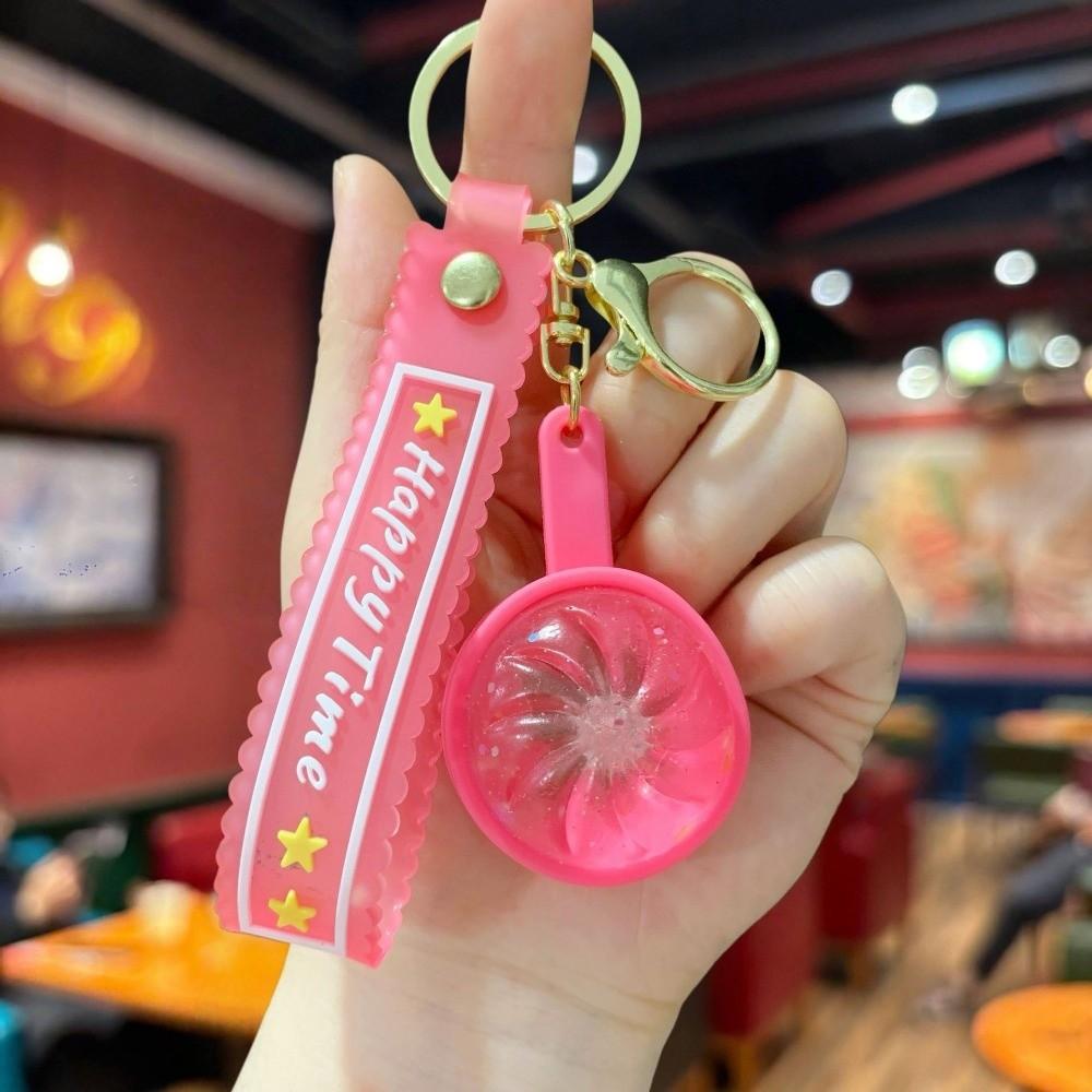 Glowing Flashing Baozi Key Ring 3D Squeeze Toy Fidget Toy Steamed Bun Key Chain School Kids