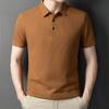 Новая мужская повседневная вафельная рубашка поло с коротким рукавом, модный однотонный топ