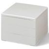 Lacquerware Jubako White Made In Japan J-kitchens 3-Tiered Box, 6.5 Inches, Pearl, Uncoated, 19cm, Resin,