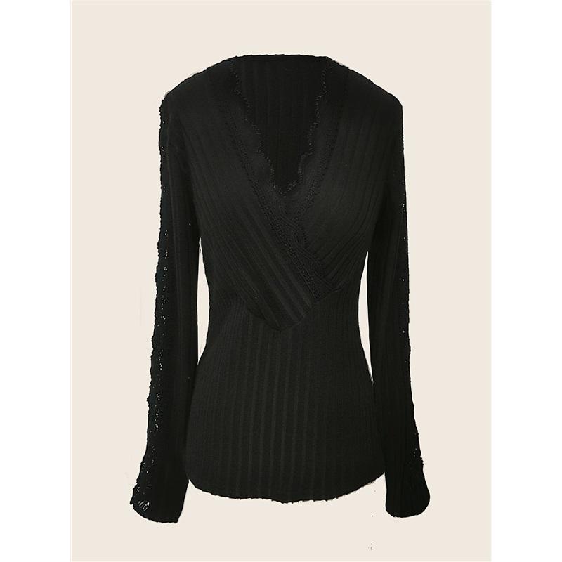 Модная кружевная футболка слим для женщин Сексуальная