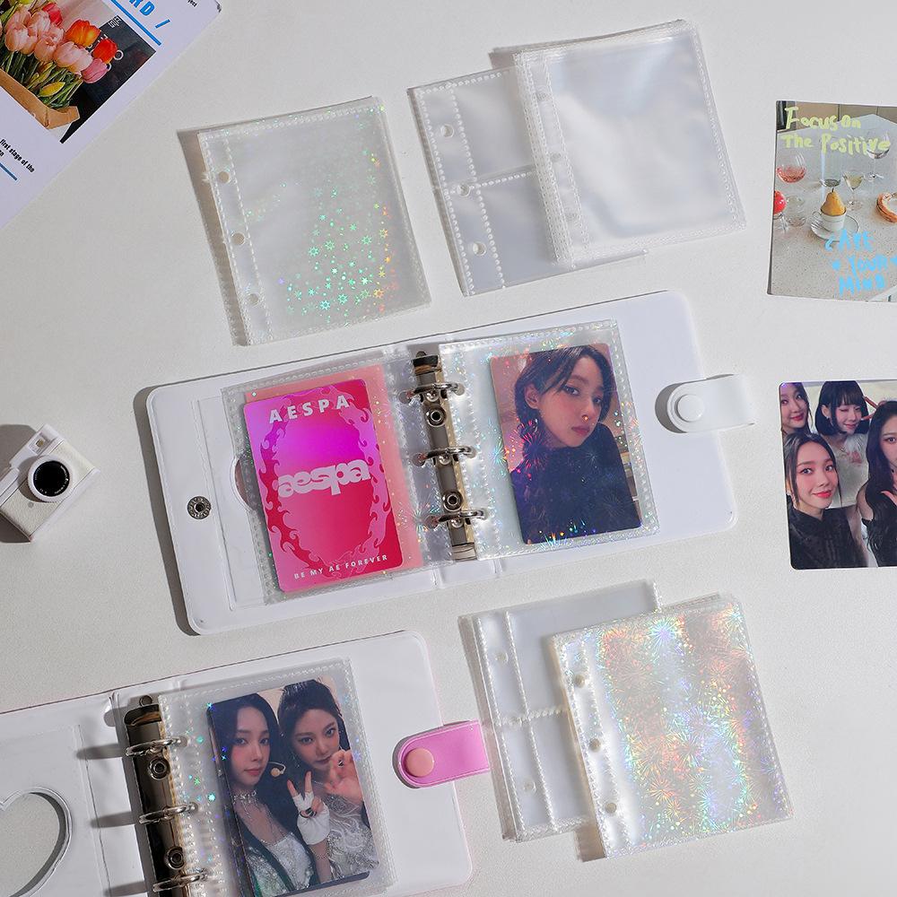 10pcs Laser A8 Photo Album Refill Pages Loose Leaf Binder Replacement 3 Inch One Grid Card Storage Inner Pages