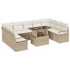 VidaXL Ensemble de canapés de jardin 10 pièces avec coussins beige poly rattan 3348887