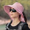 Xinbaoguan 100% Полиэстер 8062 Летняя уличная шляпа от солнца, Складная защита лица с отверстием для хвоста, Женская шляпа-рыбак