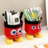 Милый мультяшный держатель для ручек с ножками, большой вместимости, круглый настольный органайзер для школьных и офисных принадлежностей, декоративная коробка для хранения на столе