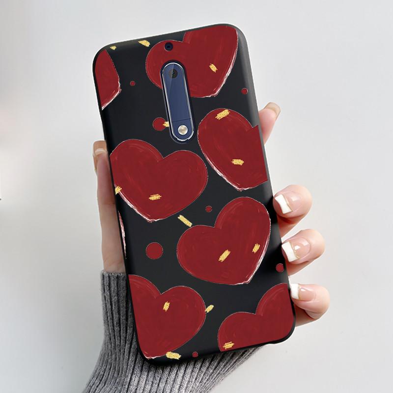 Чехол Для Nokia 5 Эстетичный Модный Милый Кот Мультяшный Черный Мягкий ТПУ Чехол для Телефона Для Nokia 5 Чехол-Бампер TA-1053 TA-1024