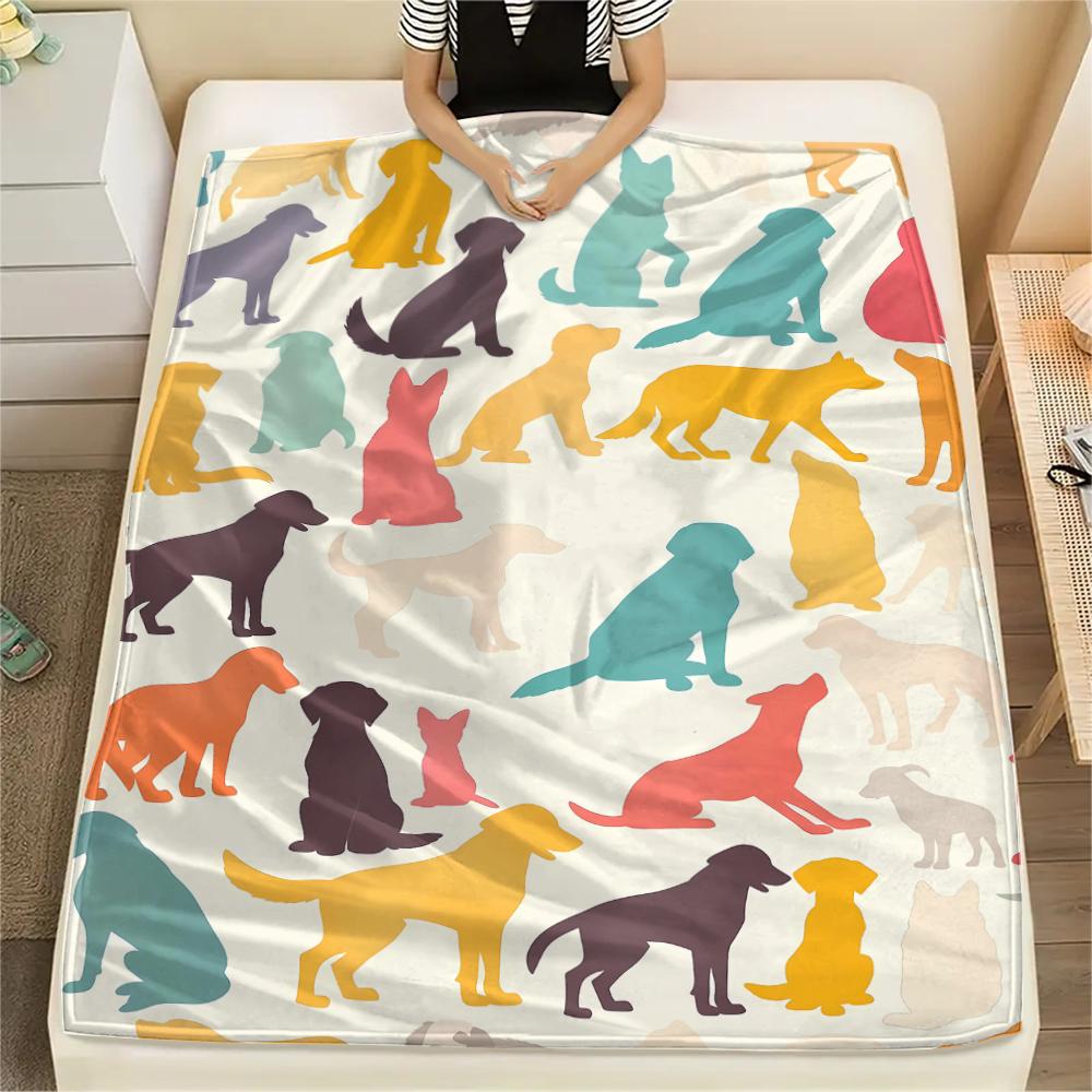 Cute puppy element Print Flannel Blanket,High quality Comfortable for All Seasons,Home Decor,Warmth and Comfort,Perfect for Christmas Gifts
