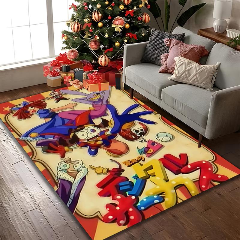 1pc The Amazing Digital Circus Rug, Digital Printed Home Chair Sofa Mat, Durable Office Area Carpet, Beautiful Festival Decorations