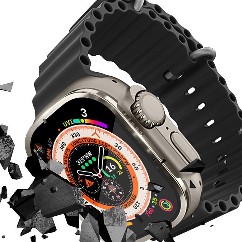 Корпус из алюминиевого сплава + закаленное стекло для Apple Watch Ultra 2 49 мм Защитная пленка от царапин для iWatch Ultra 49 мм