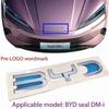 Логотип на переднем бампере BYD Seal, логотип на капоте, логотип на крышке двигателя, логотип на передней части автомобиля