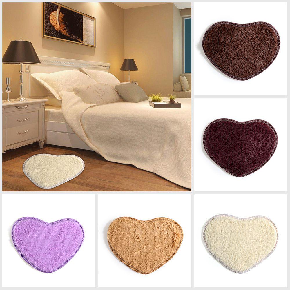 40x30cm Fashion Soft Nonslip Floor Memory Foam Flannel Carpet Bath Rug Heart Mat