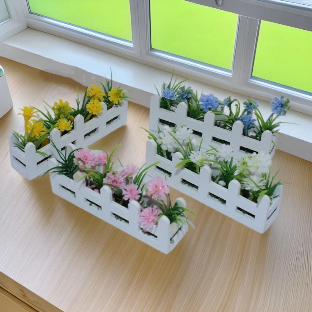 Lifelike Artificial Miniature Potted Plants Decor Garden Doll Plants Fake Daisy DIY Craft