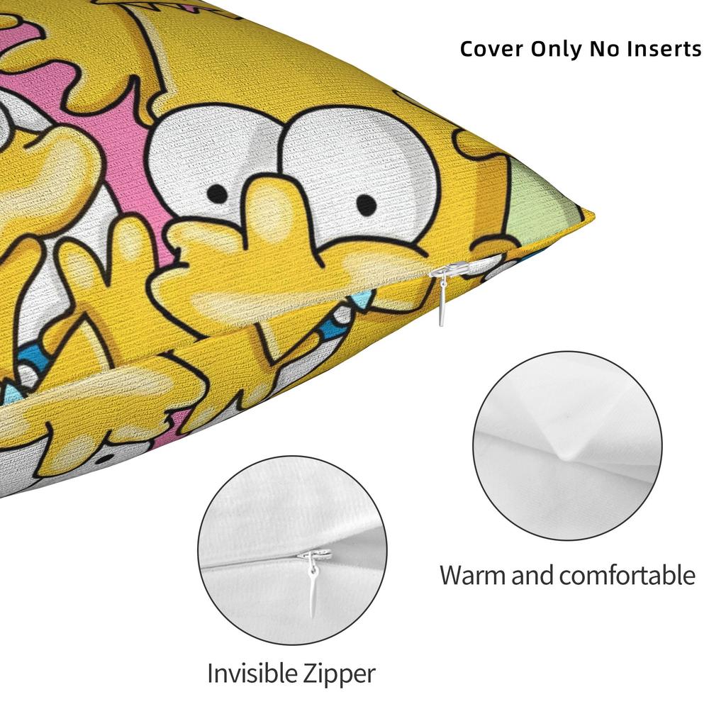 Декоративные наволочки S-Симпсоны Семья Аниме Аксессуары Автомобильная Подушка-плед Чехол Квадратный Стиль Разные Размеры