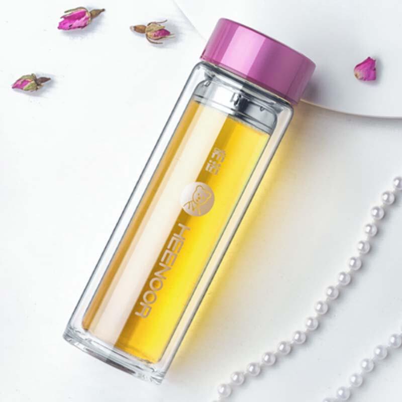 Heenoor Double Wall Glass Tea Cup with Infuser XN-6505