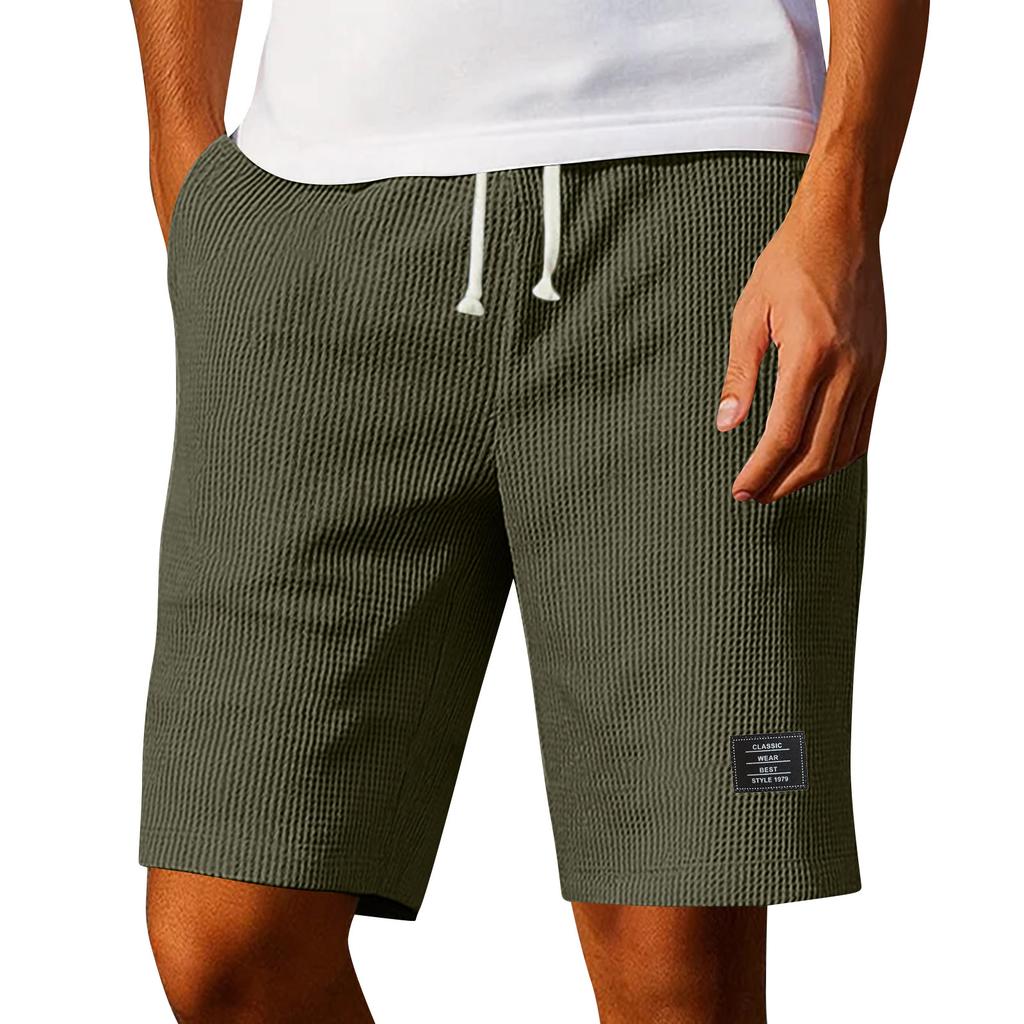 Men's Summer Drawstring Straight Leg Shorts Casual Loose Sports Shorts