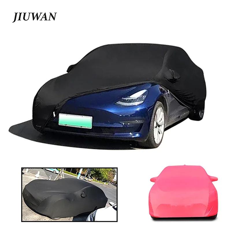 JIUWAN Stretch Customized Car Cover Dustproof Anti-scratch Anti-ultraviolet Car Sun Shade Cover Fit for Tesla Model 3 S X Y