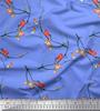 Синяя ткань из полиэфирного крепа Branch|Ткань для рукоделия с цветочным принтом и принтом американской птицы Робин от The Yard, 42 дюйма