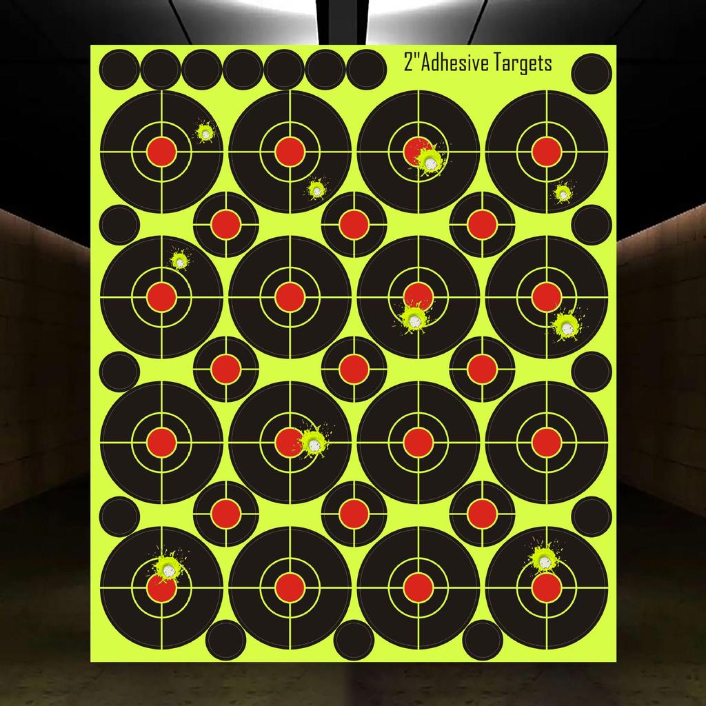 2" Yellow Splatter Adhesive Target Stickers for Shooting Practice