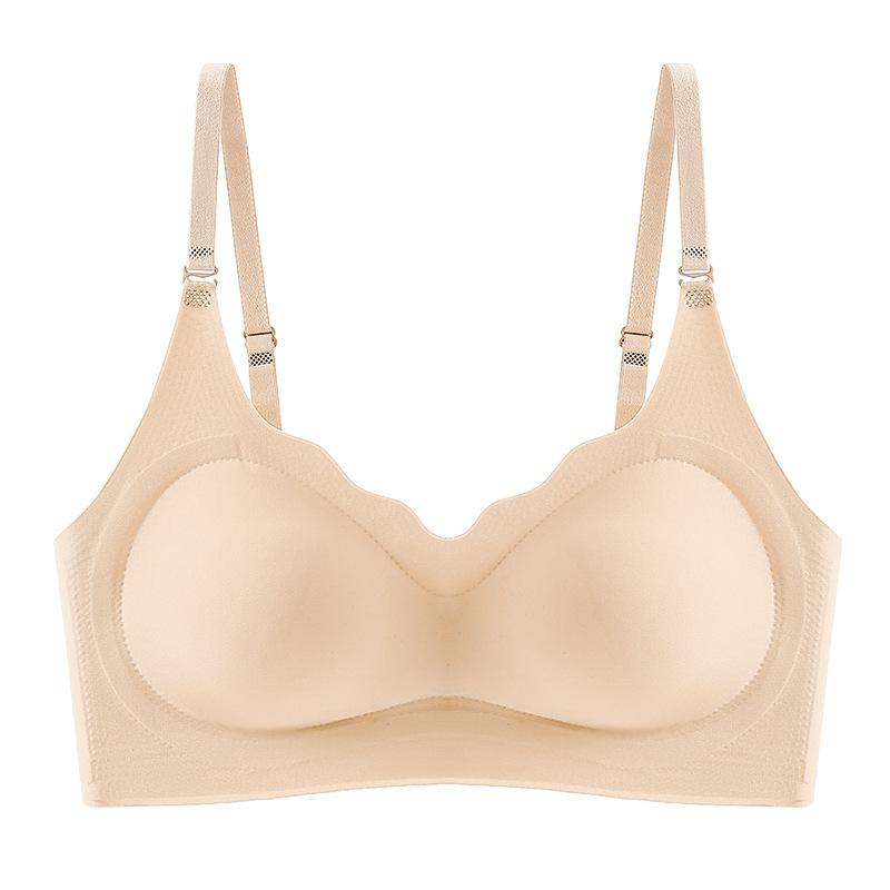 Traceless Latex Underwear for Women Gathered Without Steel Rings, Comfortable Sleep Bra, Integrated Fixed Cup