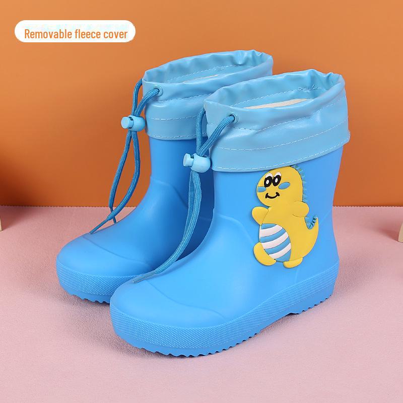 Водонепроницаемые резиновые сапоги с героями мультфильмов для детей - прочная конструкция средней высоты для мальчиков и девочек