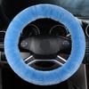 Universal Winter Warm Car Steering Wheel Cover 100% Thicken Wool For 36.5-38.5cm Anti-Slip Soft Fluffy Interior Car Accessories