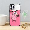 Мультяшный чехол для телефона C-COURAGE Собака-Трусишка D-Dog для iPhone 17 16 15 14 13 12 Pro Max Plus с зеркальной беспроводной магнитной крышкой