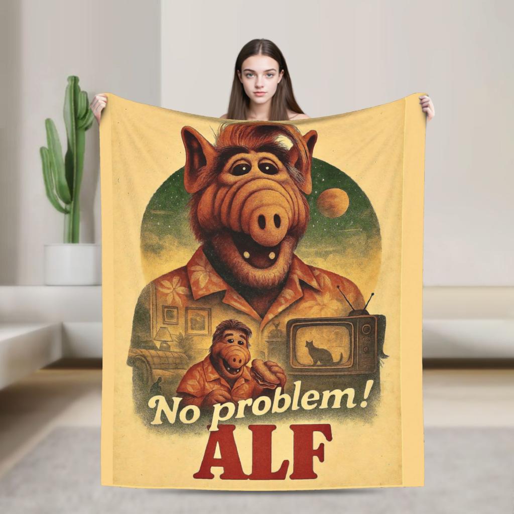 Теплое Мягкое Одеяло Путешествия Офис Alf 90-е ТВ Сериал Постельное Белье Пледы Фланелевое Покрывало Для Гостиной С Принтом Чехол На Диван-кровать