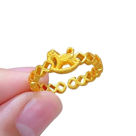 Кольцо на палец Голова лошади Дизайн денег Женское кольцо 2026 год Лошади Открытое регулируемое кольцо Ювелирные аксессуары