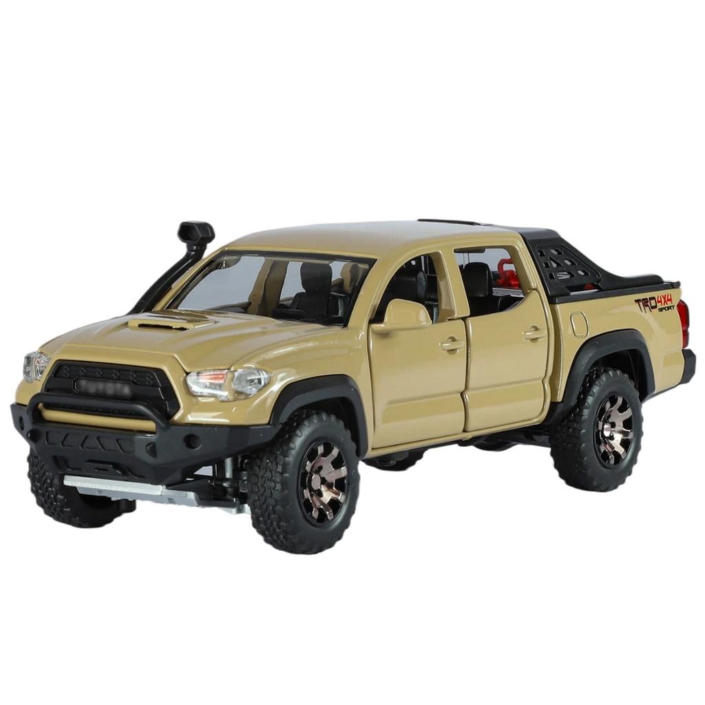 1/32 Toyota Tacoma Alloy Pickup Car Model Diecasts Metal Off-Road Vehicles Car Model High Simulation Sound and Light Childrens Toy Gift