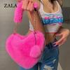 Женские сумки, новые плюшевые сумки в форме сердца, новые модные однотонные мягкие удобные кошельки и сумки, сумки для женщин