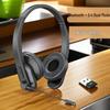 Беспроводная Bluetooth 2.4G игровая гарнитура с микрофоном ENC с шумоподавлением, низкая задержка для компьютера, телевизора, авиации и обслуживания клиентов