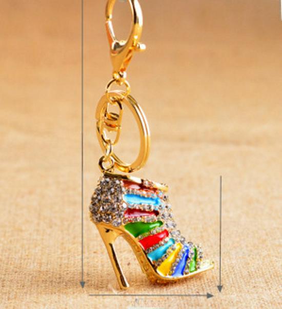 Korean Rhinestone High Heels Keychain: Multiple Colors, Stylish Design AVE