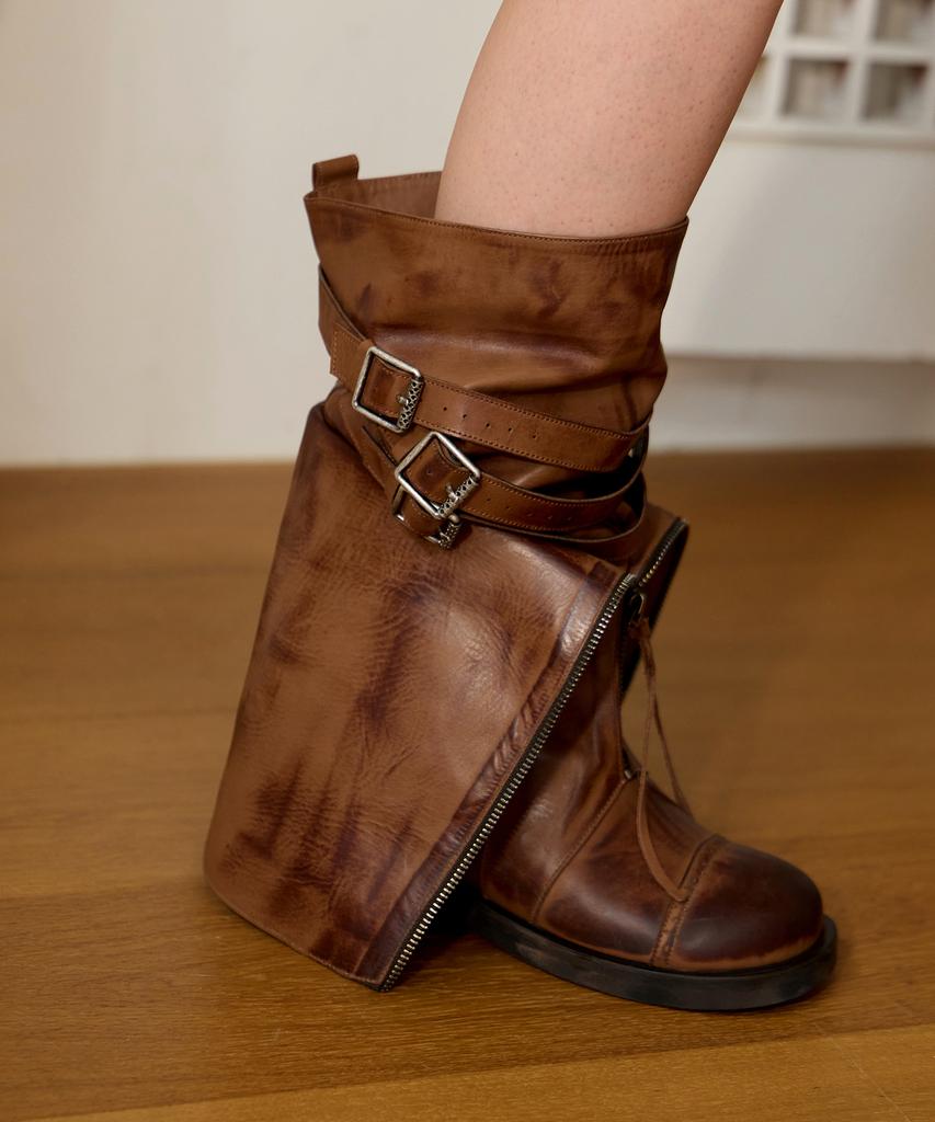 Then Roa Fold Boots / Sand Brown