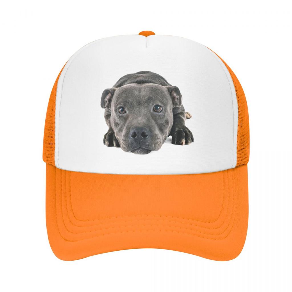 Punk Staffordshire Bull Terrier Baseball Cap WoUnisex Unisex Breathable Trucker Hat Outdoor Snapback Hats Summer Caps