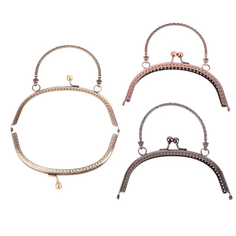 1 шт., 16,5 см, винтажная металлическая застежка с тиснением, арочный замок для сумок, застежка с ручками, аксессуары для поддержки запястья сумки