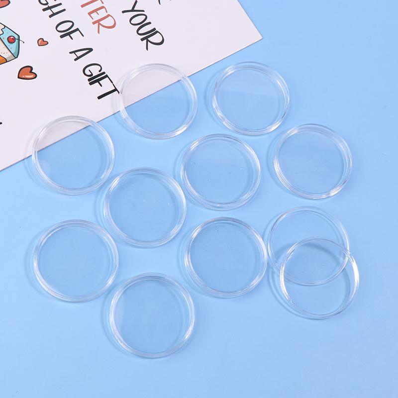 10Pcs 9Sizes 18-40Mm Clear Plastic Protector Capsules Containers Case For Token Coin Collection Transparent Holder Boxes