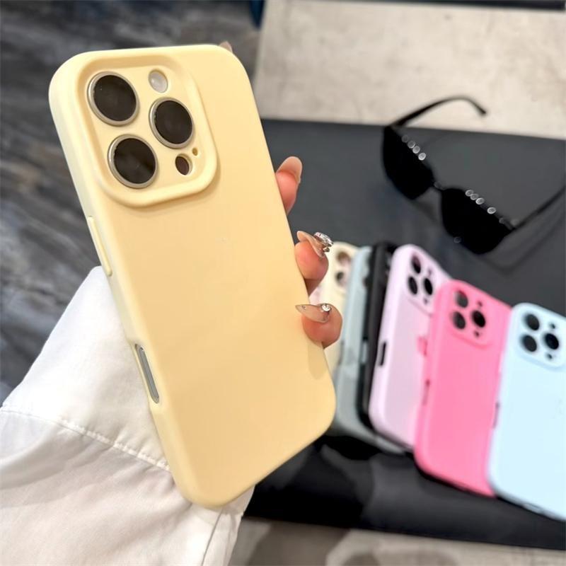 Роскошный Матовый Мягкий Силиконовый TPU Чехол для iPhone 16 15 14 Plus 11 Pro Max Простой Однотонный Резиновый Конфетный Цвет Ударопрочный Чехол