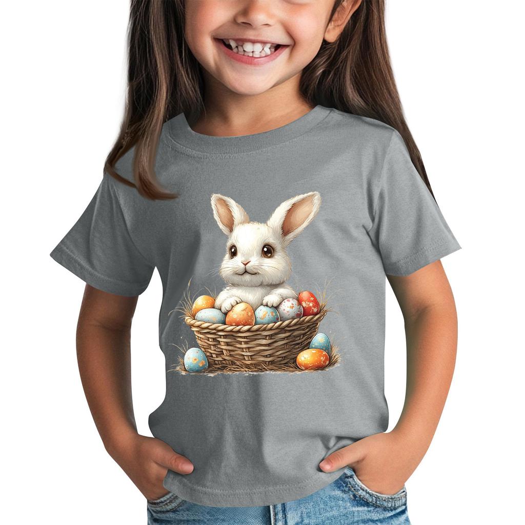 Children's Short Sleeve Neck T-Shirt Animal Print Daily Casual Top