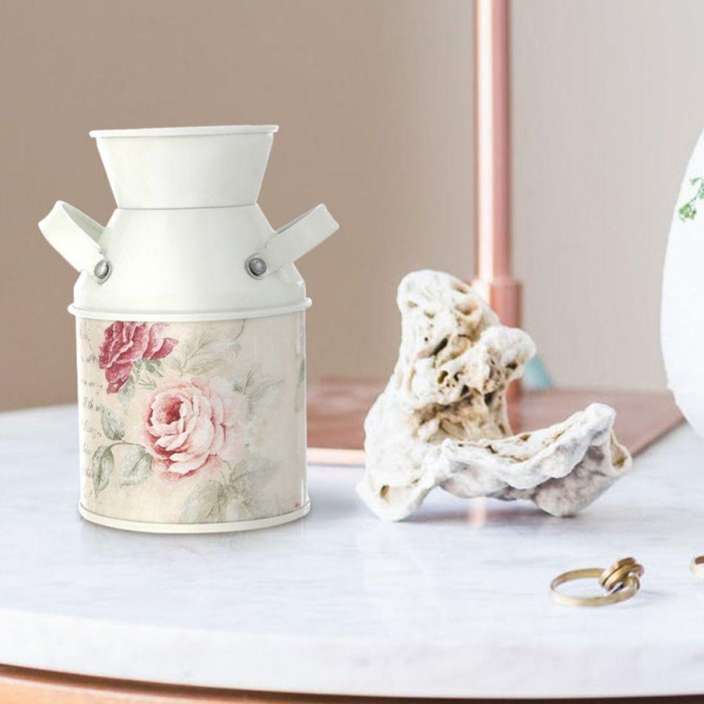 Nordic Metal Flower Vase Small Iron Jar Container Durable Vase Bucket Office