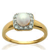 Gold Plated Ring 'Catherine' Golden White - 10x10 Mm