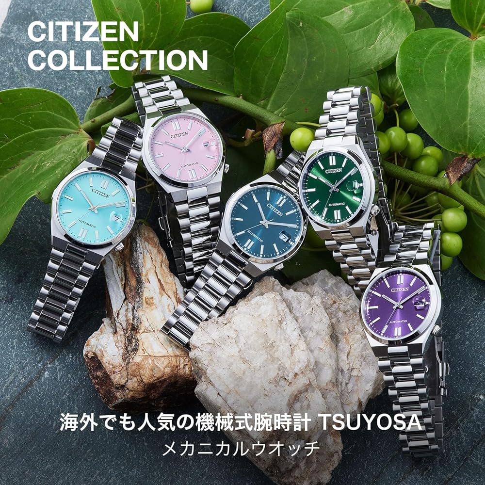Citizen Tsuyosa Automatic Watch 37mm Ice Blue Mechanical Date Display See-Through Back