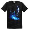 Blue Polygonal Warrior T Shirt Abstract Graphic Art Design Cool Tee