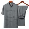 Men's Chinese Style Tang Suit Set – Summer Short Sleeve for Middle-Aged & Elderly