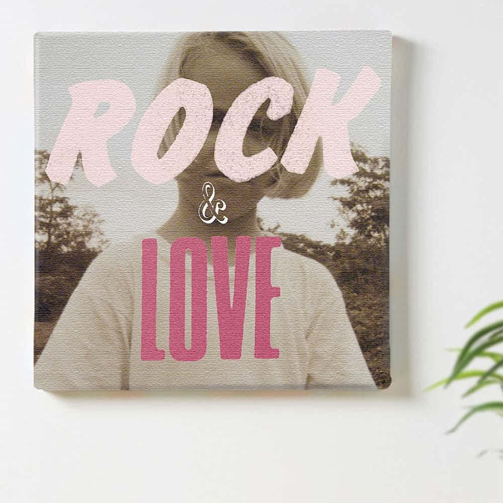 Typography Rock Art Panel 57cm x 57cm L Size Made in Japan Poster Stylish Interior Decor Living Room Interior Love People Fashion Fabric Panel