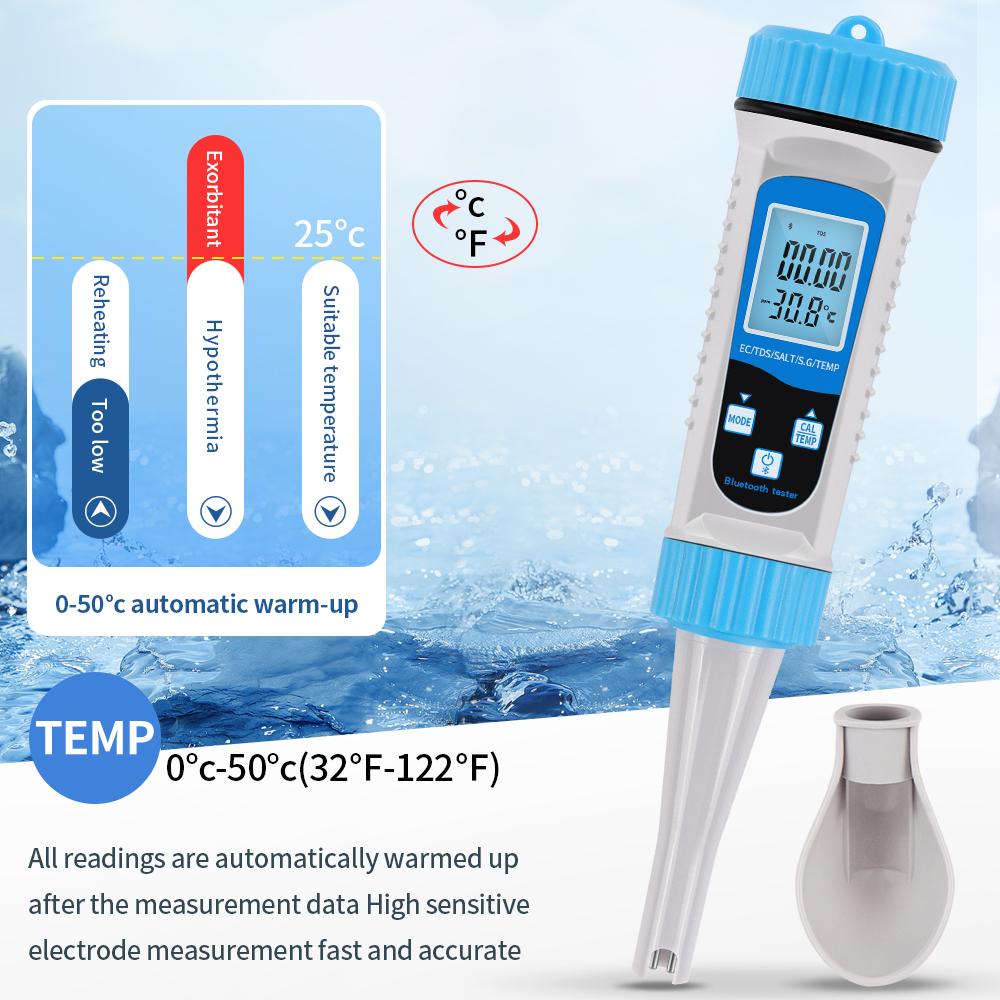 5 in 1 TDS/EC/Salinity/S.G./Temperature Meter Digital Salimeter Aquarium Water Quality Tester Home Drinking Water Detector